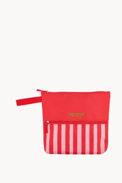 Travel|Bags|Annabel Trends Stripe Beach Wet Pouch Red