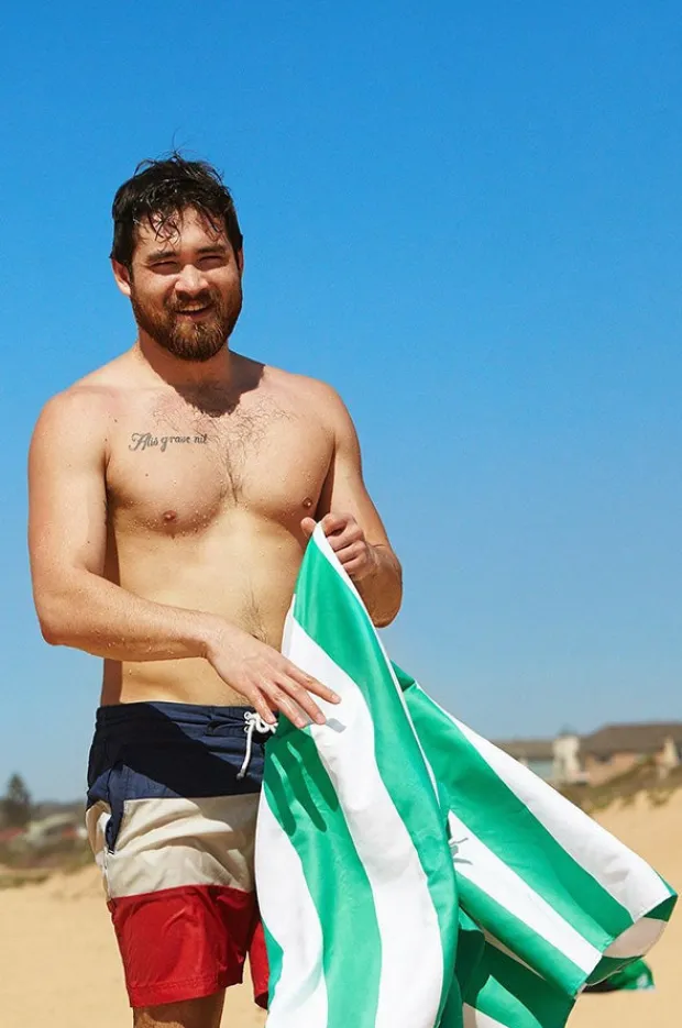 Towels|Towels|Dock And Bay Stripe Cabana Microfibre Towel Green cancun