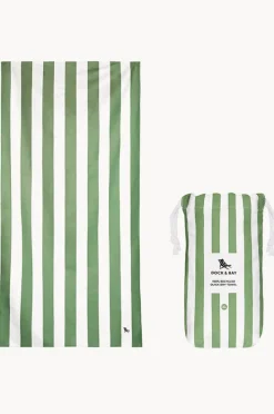Gifts|Towels|Dock And Bay Stripe Cabana Microfibre Towel Olive