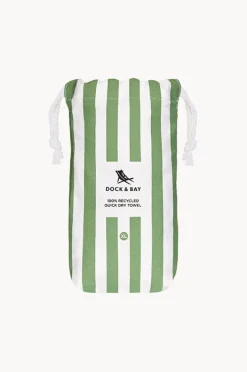 Gifts|Towels|Dock And Bay Stripe Cabana Microfibre Towel Olive