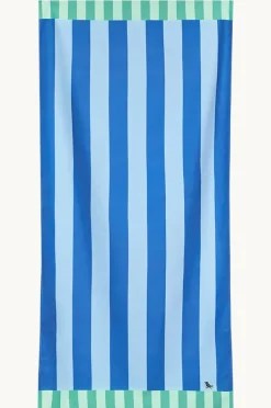 Towels|Towels|Dock And Bay Stripe Clubhouse Microfibre Towel Blue