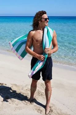 Towels|Towels|Dock And Bay Stripe Clubhouse Microfibre Towel Pastel