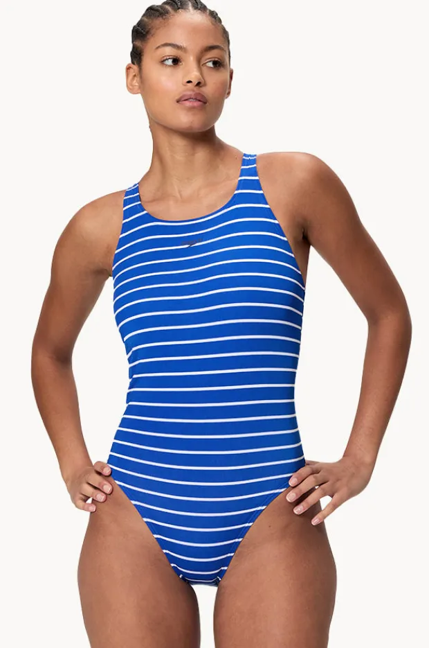 One Pieces|Speedo Stripe Endurance+ Medalist One Piece Sapphire
