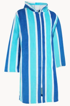 Towel Robes & Ponchos|Towel Robes & Ponchos|Back Beach Co Stripe Hooded Towelling Robe S/M Blue