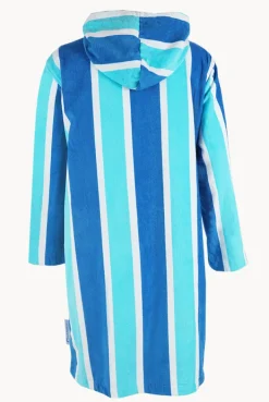 Towel Robes & Ponchos|Towel Robes & Ponchos|Back Beach Co Stripe Hooded Towelling Robe S/M Blue