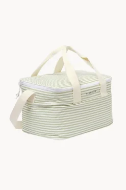 Cooler Bags|Picnic Vibes|Sunny Life Stripe Light Cooler Bag Sage