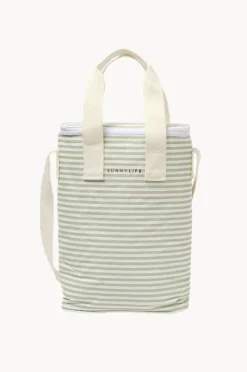 Cooler Bags|Picnic Vibes|Sunny Life Stripe Light Cooler Drinks Bag Sage