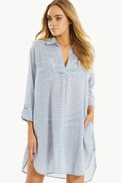Tops|Sunseeker Stripe Painter Shirt Blue