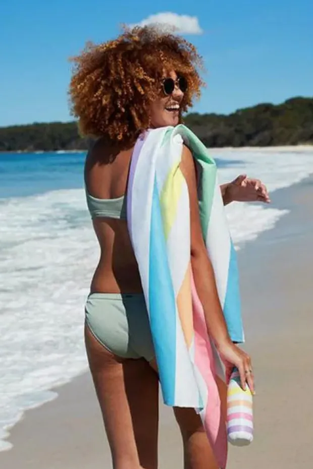 Towels|Towels|Dock And Bay Stripe Summer Microfibre Towel Pastel