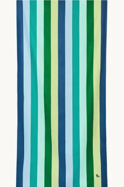 Towels|Towels|Dock And Bay Stripe Summer Microfibre Towel Lagoon