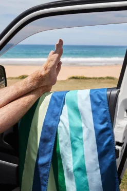 Towels|Towels|Dock And Bay Stripe Summer Microfibre Towel Lagoon