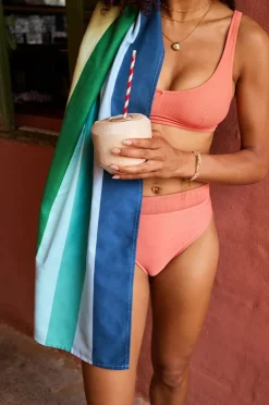 Towels|Towels|Dock And Bay Stripe Summer Microfibre Towel Lagoon