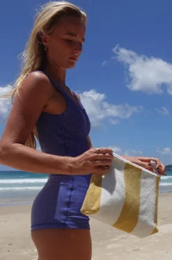 Travel|Bags|Sunny Life Stripe Terry Beach Pouch