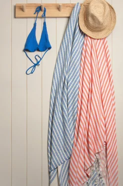 Travel|Towels|Havlu Stripey Turkish Towel Coral