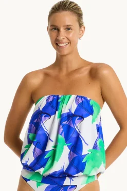 Tankini Tops|Sea Level Sublime Blouson Bandeau Tankini Separate Cobalt