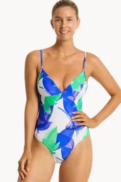 One Pieces|Sea Level Sublime Cross Back Tri One Piece Cobalt