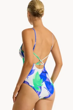 One Pieces|Sea Level Sublime Cross Back Tri One Piece Cobalt