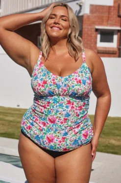 Tankini Tops|Capriosca Summer Fields DD/E Cup Tankini Separate Blue/natural