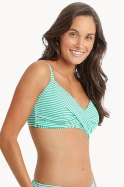 Bikini Tops|Sunseeker Summer Surf Twist Front Bralette Green
