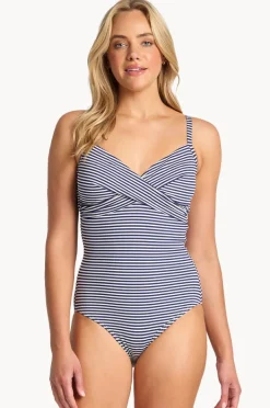 One Pieces|Sunseeker Summer Surf Twist Front One Piece Ink