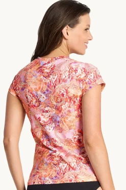 Rashies & Sunsuits|Sunseeker Sundance Short Sleeve Suntop Peach