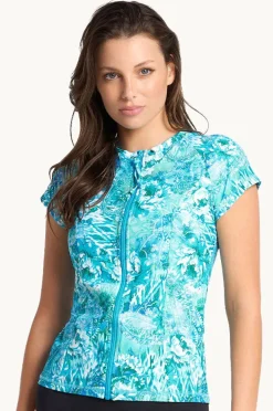 Rashies & Sunsuits|Sunseeker Sundance Short Sleeve Suntop Blue