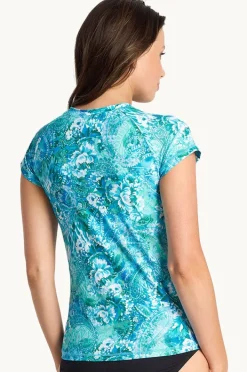 Rashies & Sunsuits|Sunseeker Sundance Short Sleeve Suntop Blue