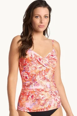 Tankini Tops|Sunseeker Sundance Twist Front Ruched Tankini Separate Peach