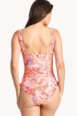 One Pieces|Sunseeker Sundance Vee Tie Side One Piece Peach