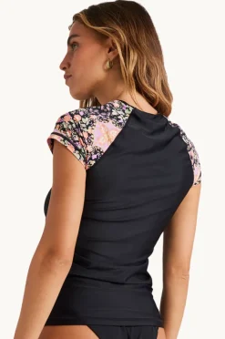 Rashies & Sunsuits|Billabong Sunrise Coast Wahine Short Sleeve Suntop Black