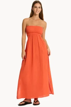Dresses|Sea Level Sunset Bandeau Dress Flame