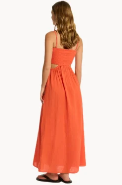 Dresses|Sea Level Sunset Bandeau Dress Flame