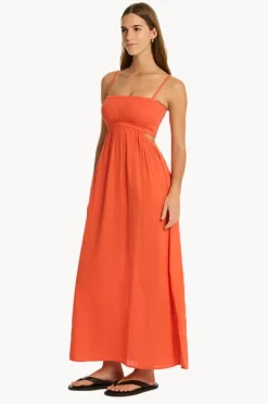 Dresses|Sea Level Sunset Bandeau Dress Flame