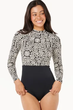 Rashies & Sunsuits|Rip Curl Sunset Jacquard Sunsuit BLACK