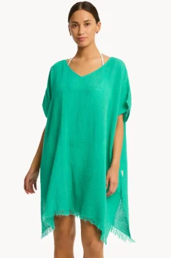 Overswim|Sea Level Sunset Kaftan Evergreen
