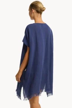 Overswim|Sea Level Sunset Kaftan French navy