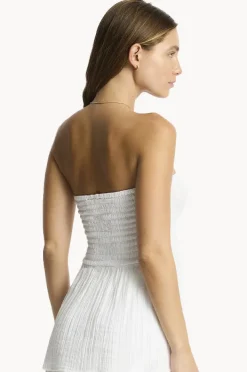 Tops|Sea Level Sunset Shirred Bandeau Top White