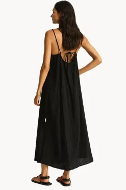 Dresses|Sea Level Sunset Tie Back Sundress BLACK