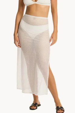 Skirts|Sea Level Surf Mesh Long Skirt White