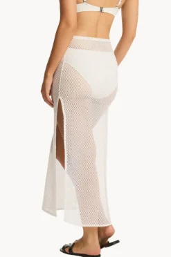 Skirts|Sea Level Surf Mesh Long Skirt White