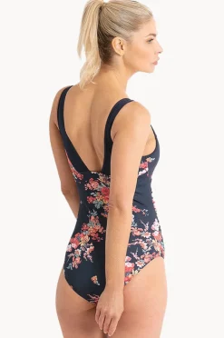 One Pieces|Poolproof Tabitha Ruched Scoop One Piece Navy