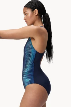 One Pieces|Speedo Tech Panel Splice Medalist One Piece Lagoon