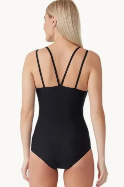 Period Swimwear|One Pieces|Love Luna Teen Bind Double Strap One Piece Black
