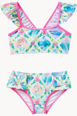 Bikini Sets|Milky Teen Girls Aloha Crop Set Pink/Yellow