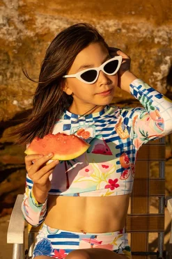 Rashies & Sunsuits|Minihaha Teen Girls Camille Crop Suntop Set Multi