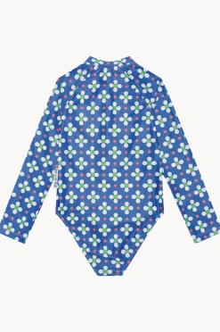 Rashies & Sunsuits|Rashies & Sunsuits|Babes In The Shade Teen Girls Clover Sunsuit Blue/white