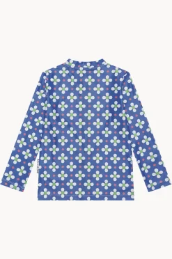 Rashies & Sunsuits|Babes In The Shade Teen Girls Clover Suntop Blue/white