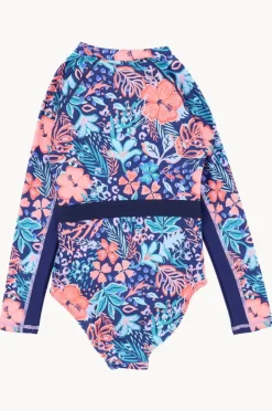 Rashies & Sunsuits|Minihaha Teen Girls Coco Floral Sunsuit Navy/Multi