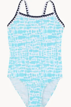 One Pieces|Minihaha Teen Girls Koa Print One Piece Aqua