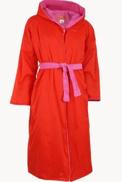 Towel Robes & Ponchos|Towel Robes & Ponchos|Rappco Teen Waterproof Hooded Towelling Robe 10Y+ Orange/pink